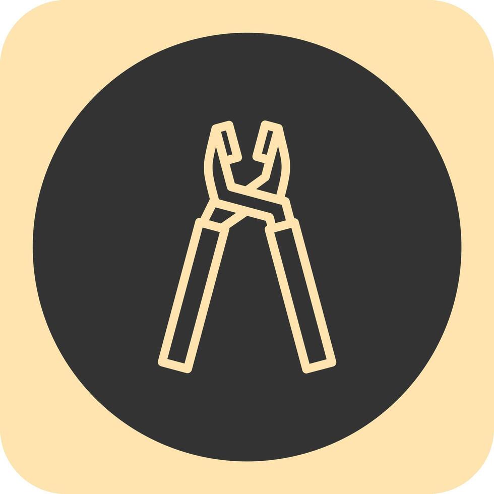 Pliers Linear Round Icon vector