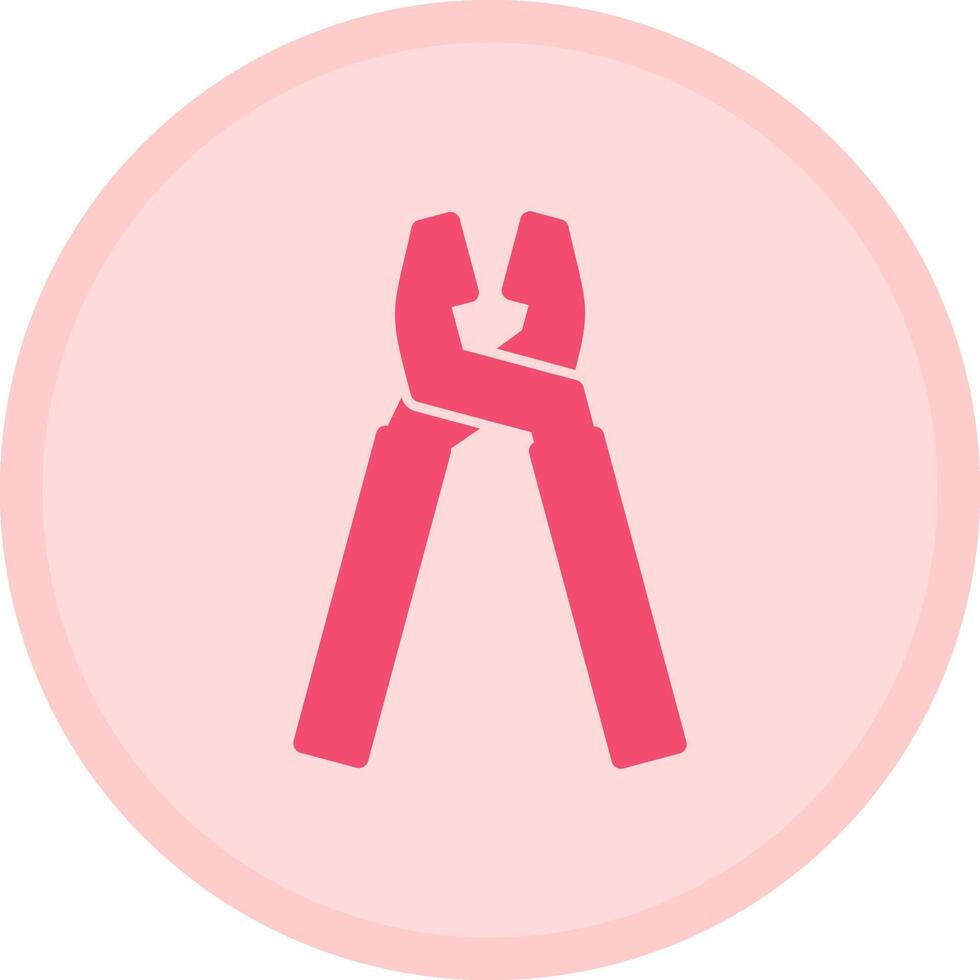 Pliers Multicolor Circle Icon vector