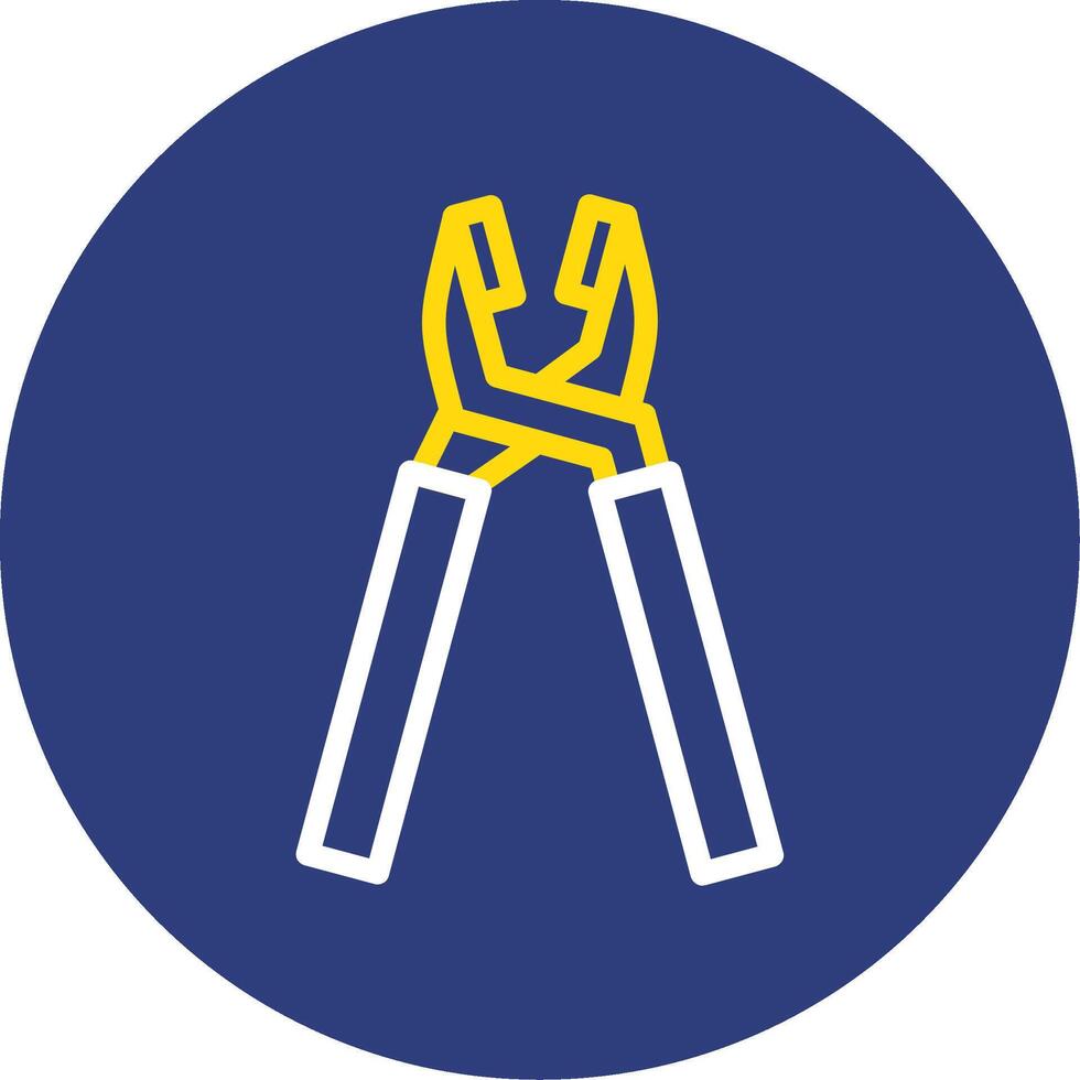Pliers Dual Line Circle Icon vector