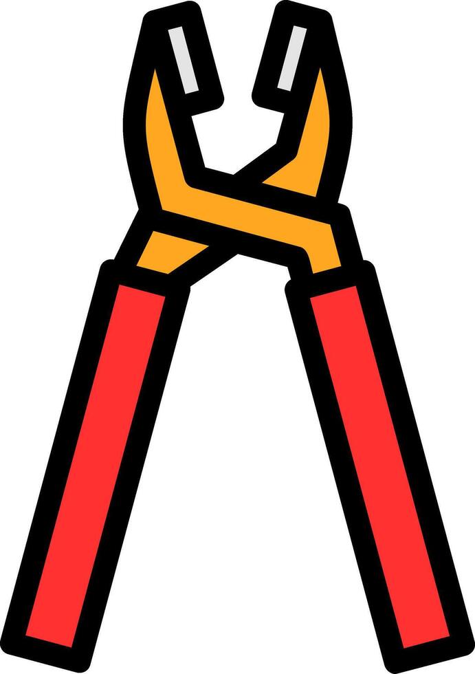 Pliers Line Filled Icon vector