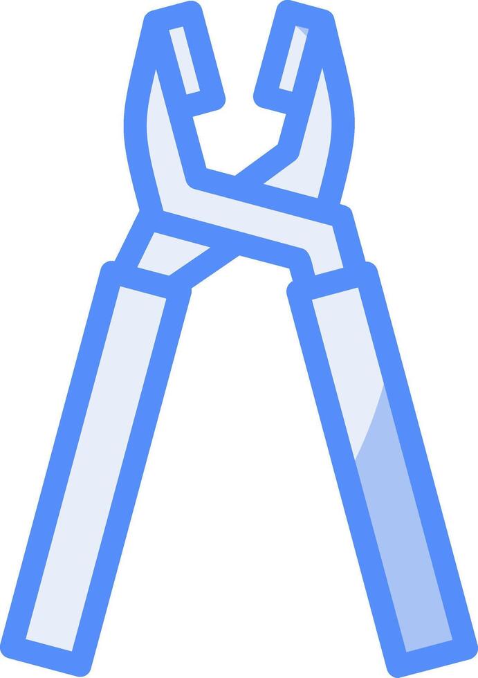 Pliers Line Filled Blue Icon vector