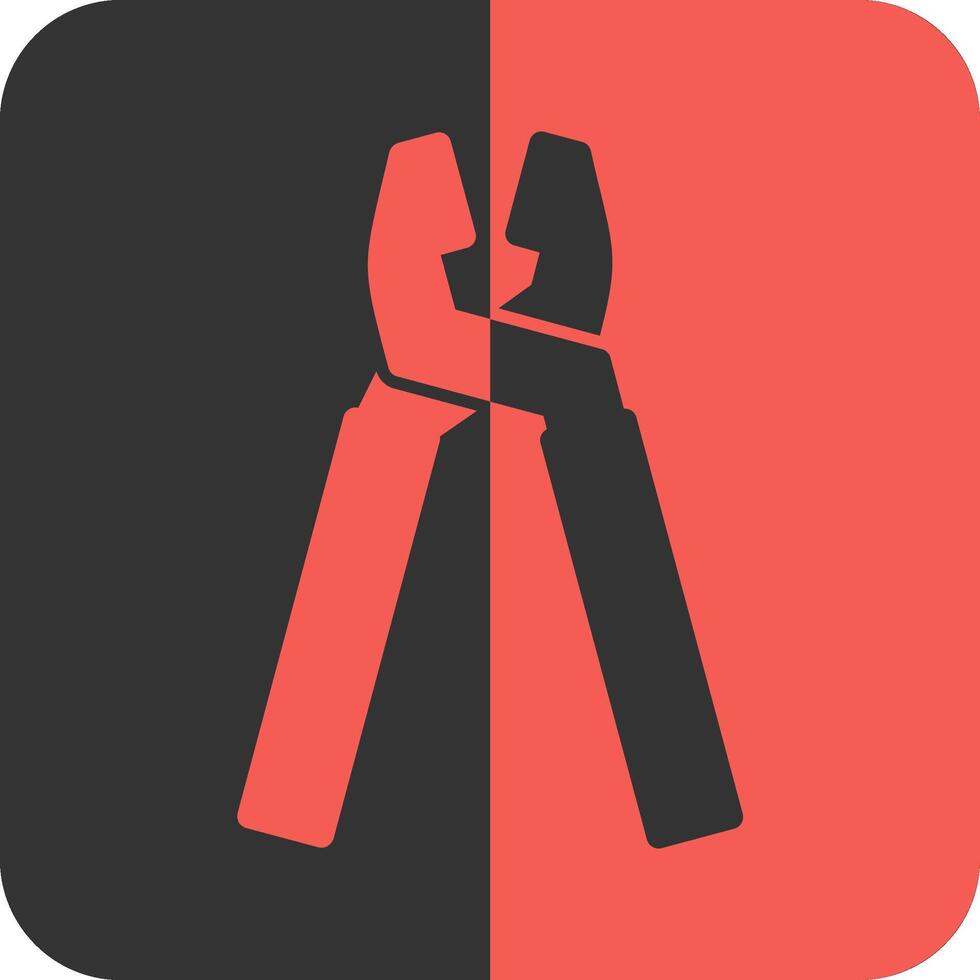 Pliers Red Inverse Icon vector