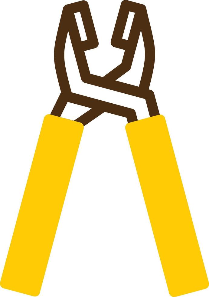 Pliers Yellow Lieanr Circle Icon vector