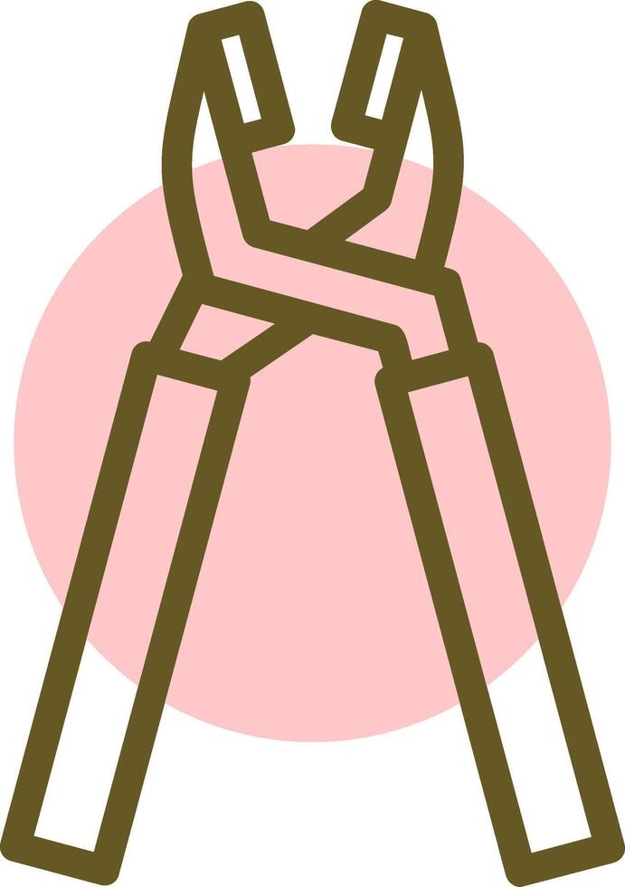 Pliers Linear Circle Icon vector