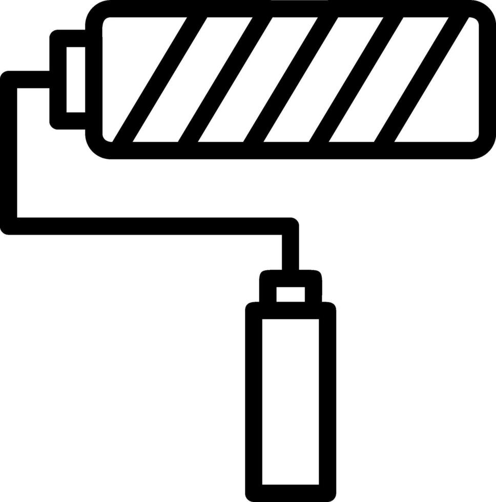 Paint Roller Line Icon vector