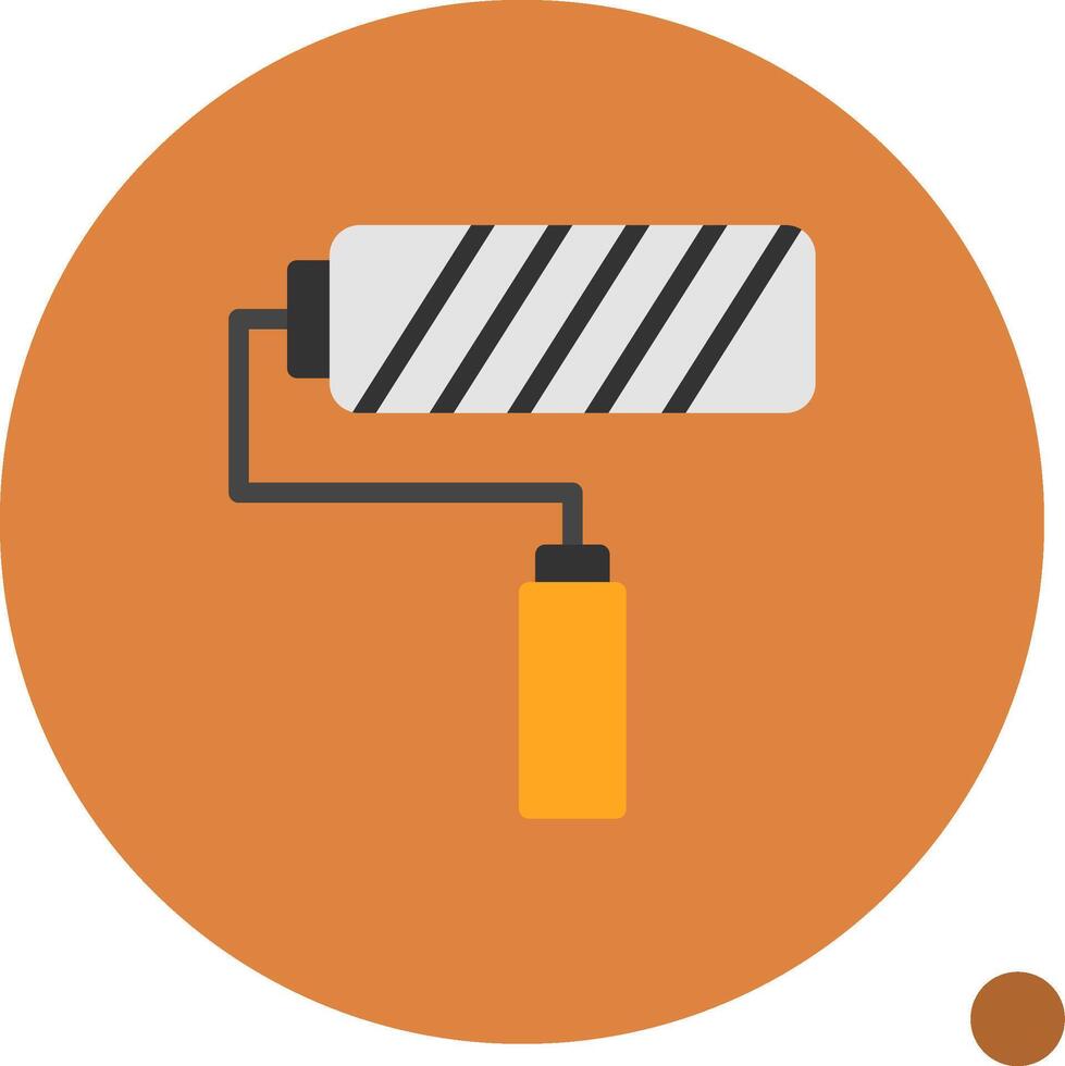 Paint Roller Flat Shadow Icon vector