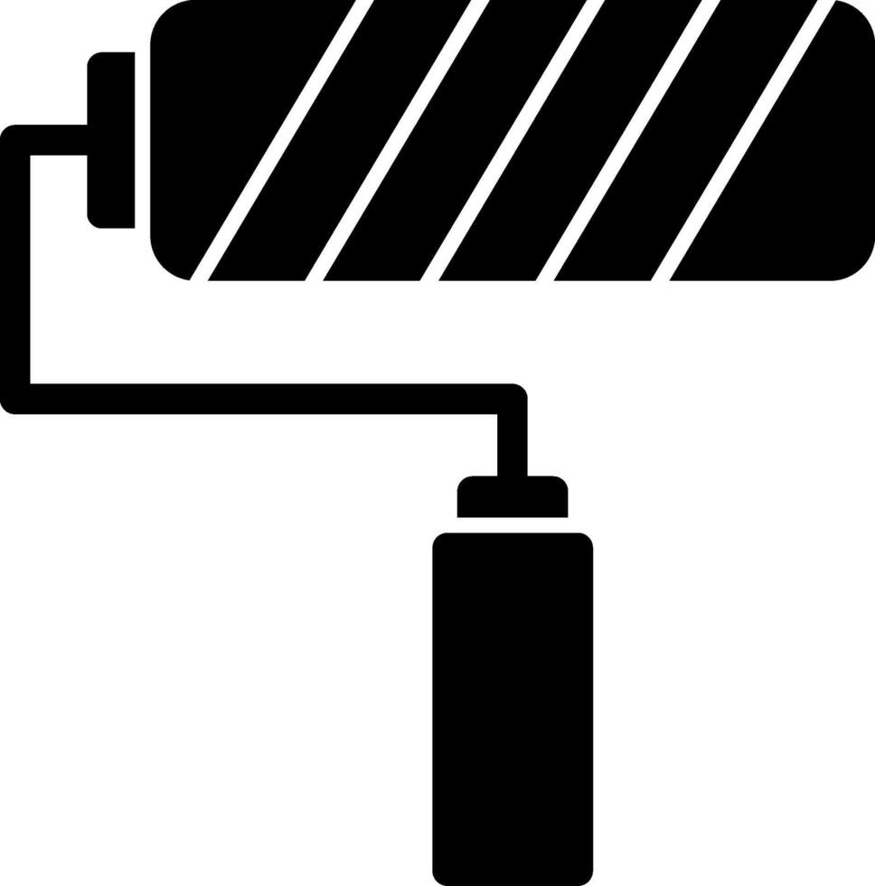 Paint Roller Glyph Icon vector