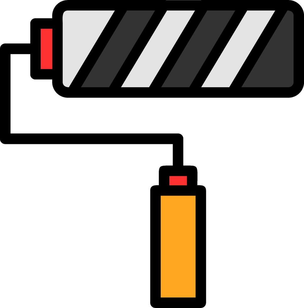 Paint Roller Line Filled Icon vector