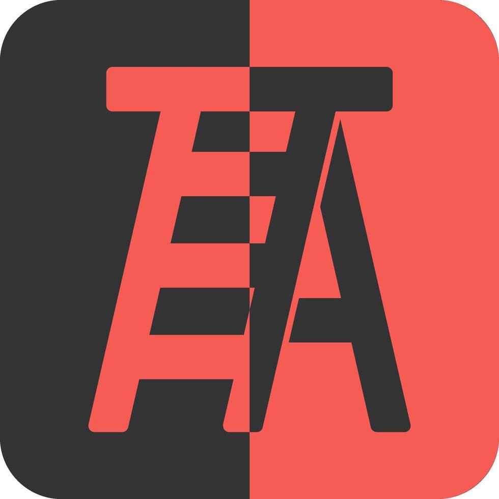Ladder Red Inverse Icon vector