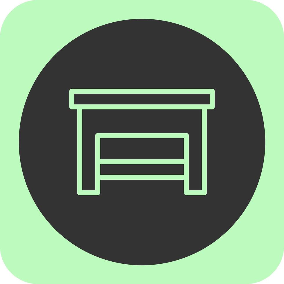 Step Stool Linear Round Icon vector