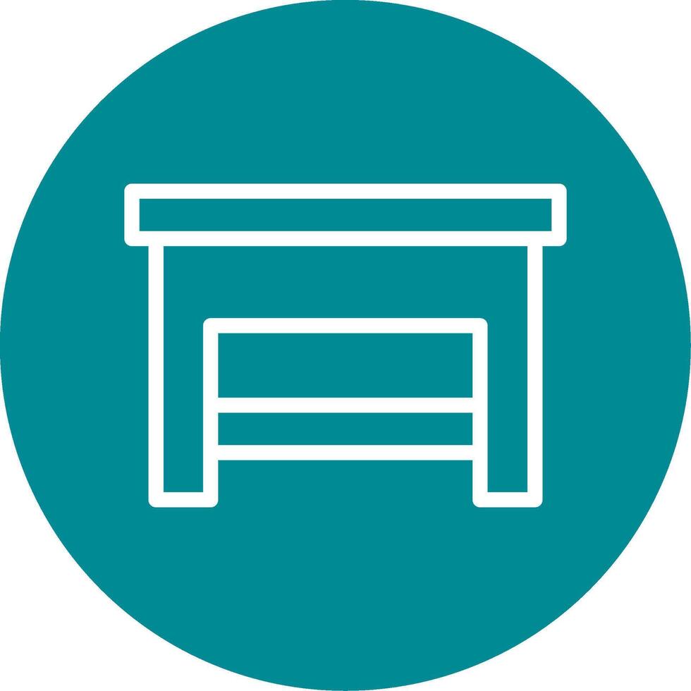 Step Stool Outline Circle Icon vector