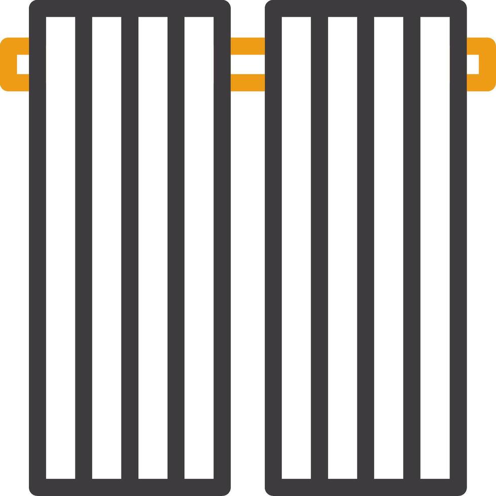 Curtains Line Circle Icon vector