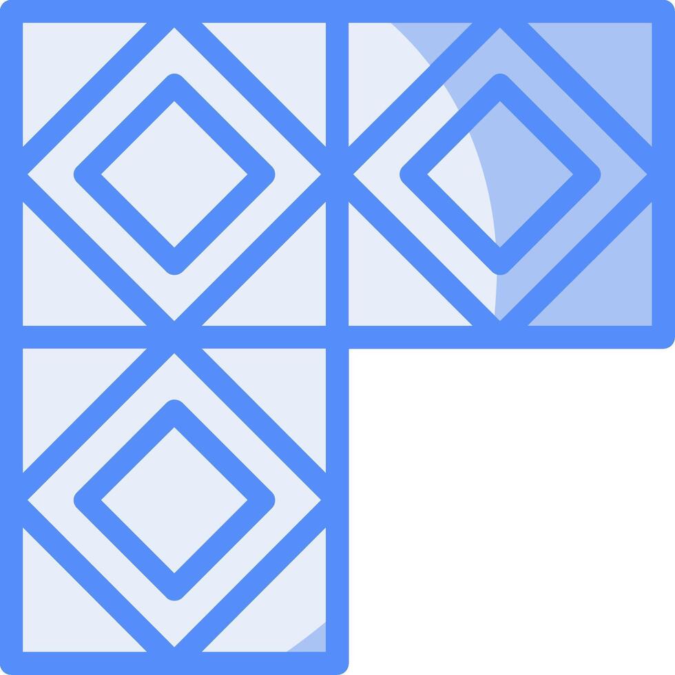 Tiles Line Filled Blue Icon vector