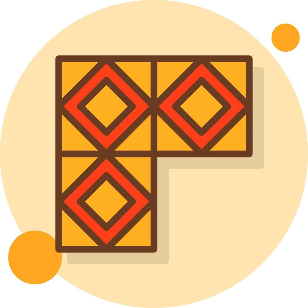 Tiles Filled Shadow Circle Icon vector
