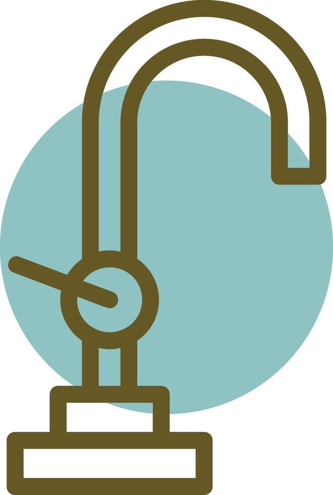 Faucet Linear Circle Icon vector