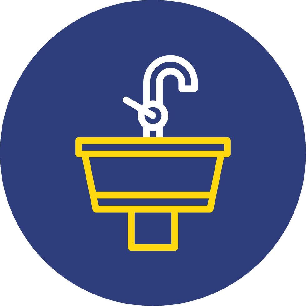 Sink Dual Line Circle Icon vector