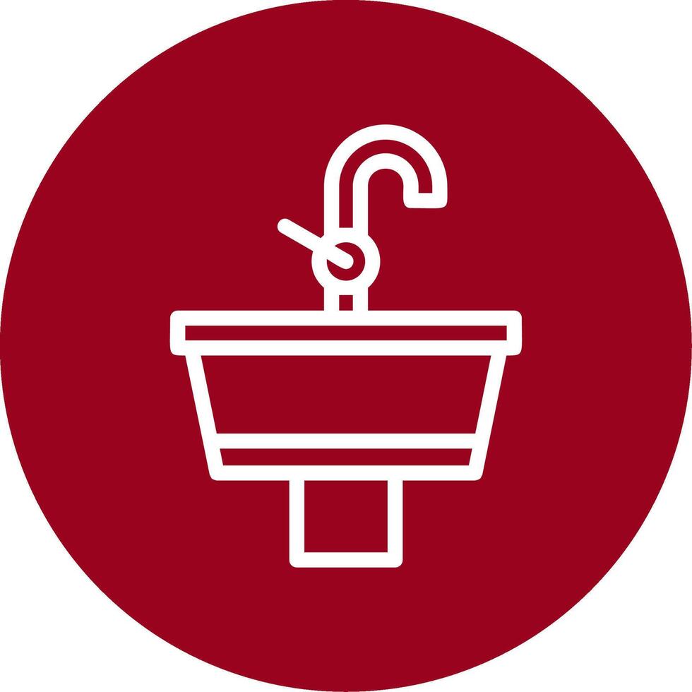 Sink Outline Circle Icon vector
