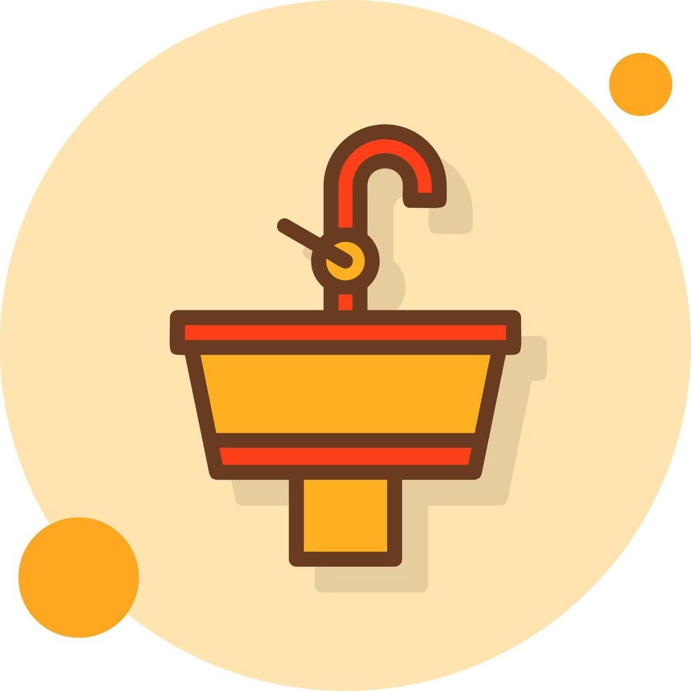 Sink Filled Shadow Circle Icon vector