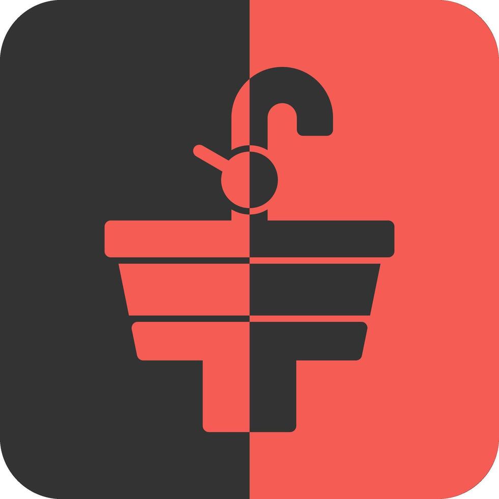 Sink Red Inverse Icon vector