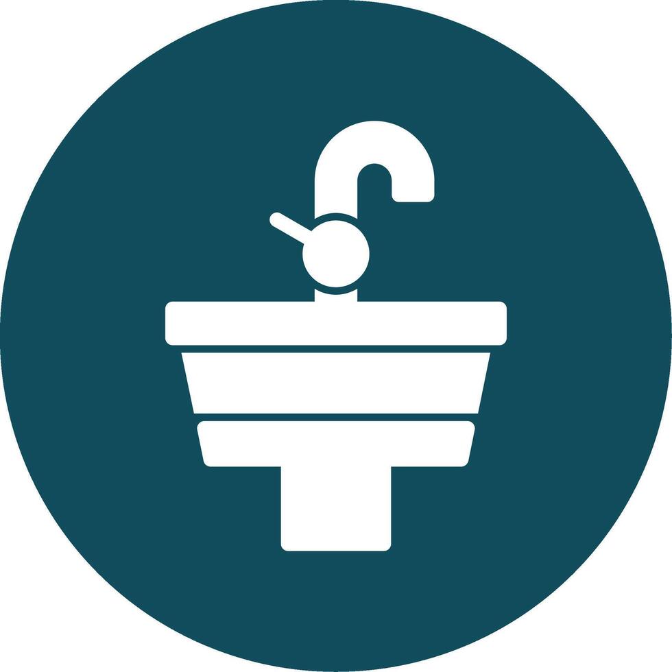 Sink Glyph Circle Icon vector