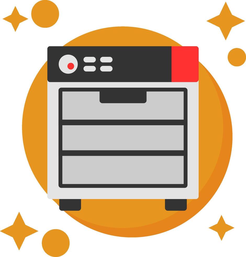 Dishwasher Tailed Color Icon vector