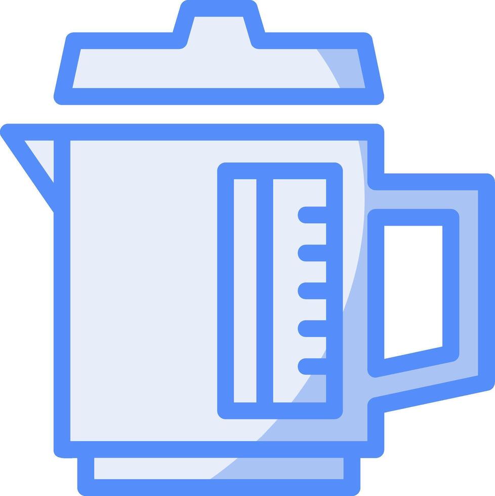 Kettle Line Filled Blue Icon vector