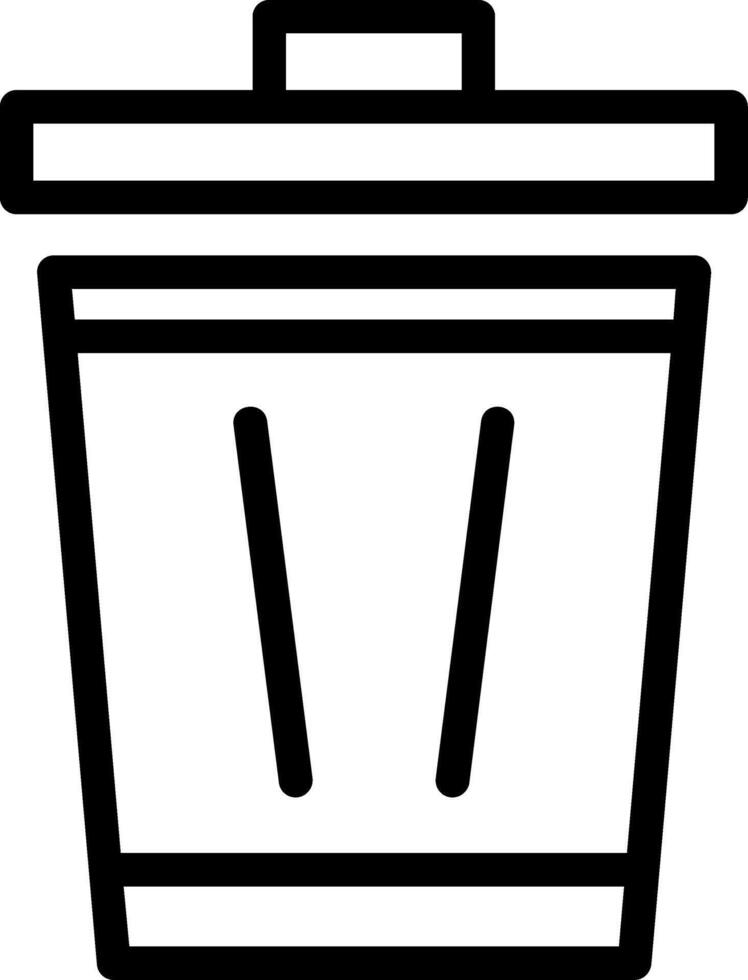 Trash Can Line Icon vector