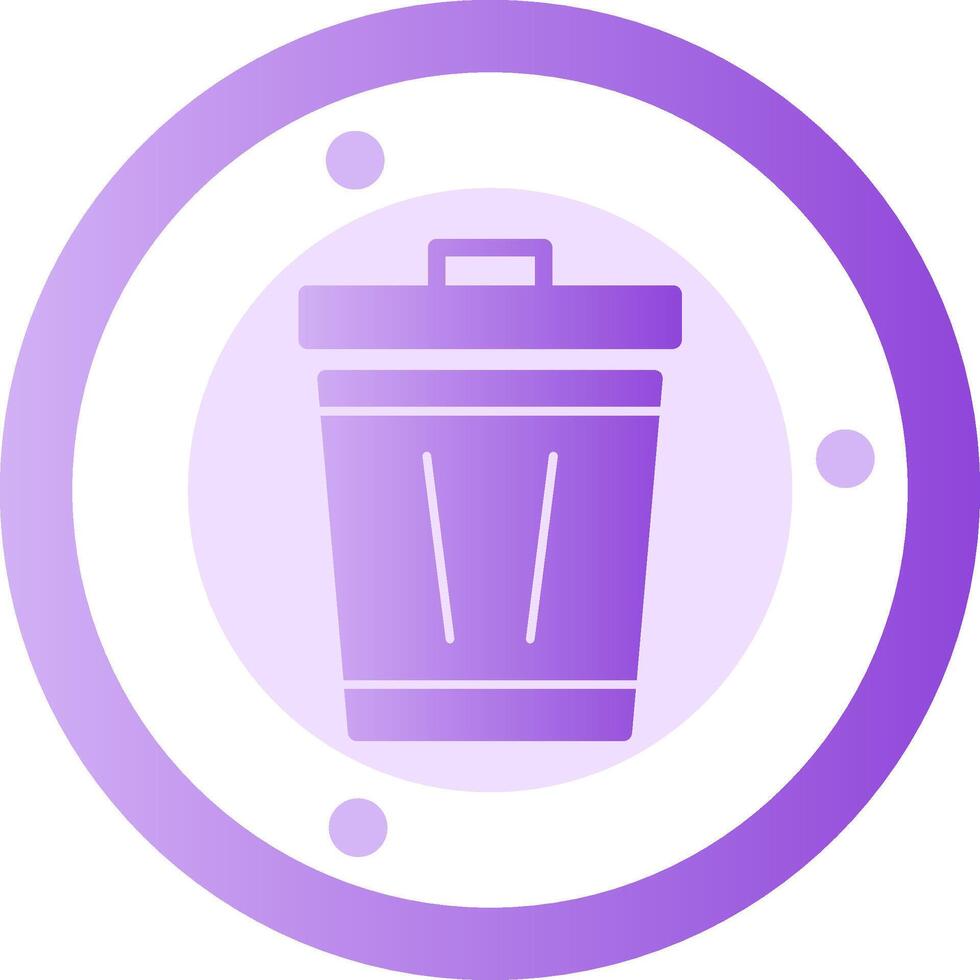 basura lata glifo degradado icono vector