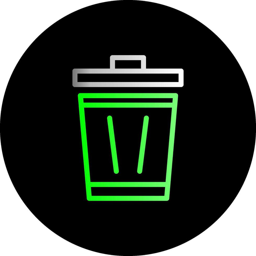 basura lata doble degradado circulo icono vector