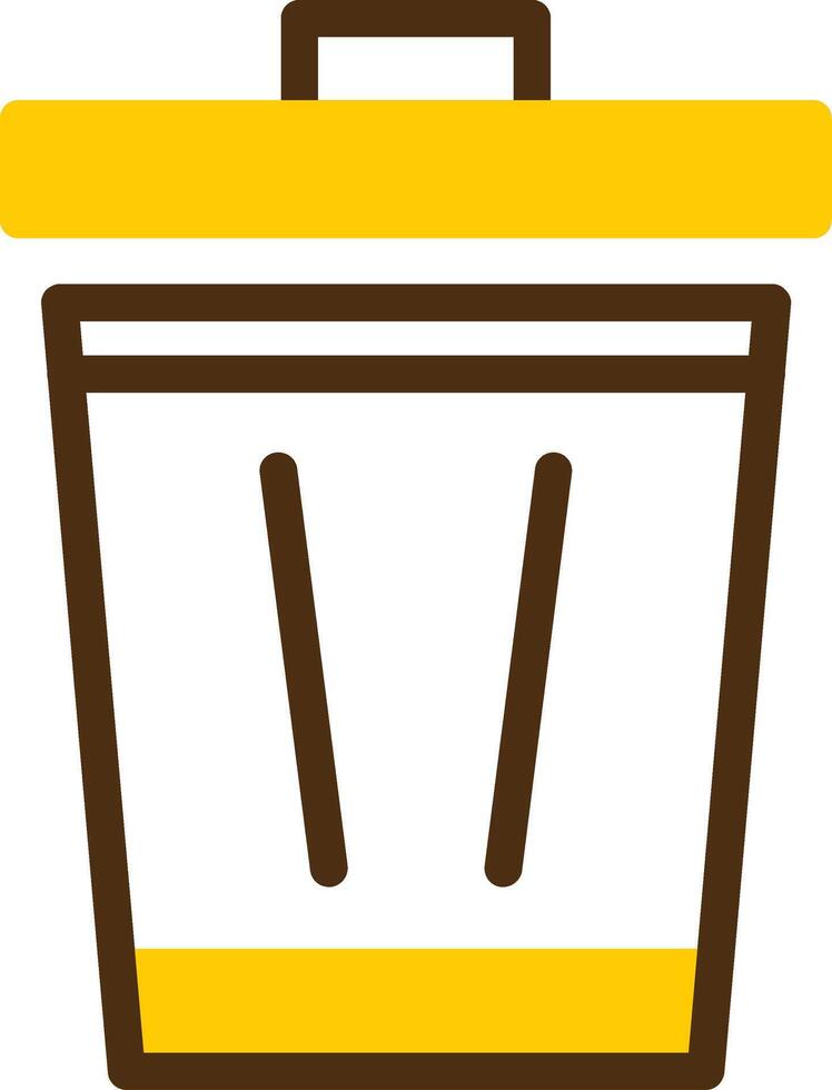 basura lata amarillo mentir circulo icono vector