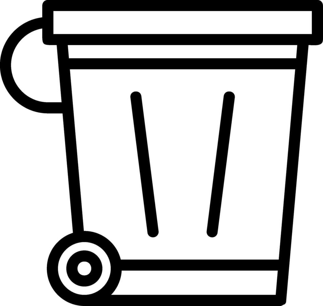 icono de línea de papelera de reciclaje vector