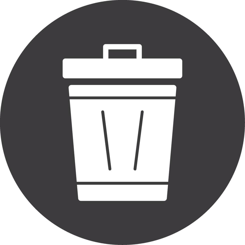 basura lata glifo circulo icono vector