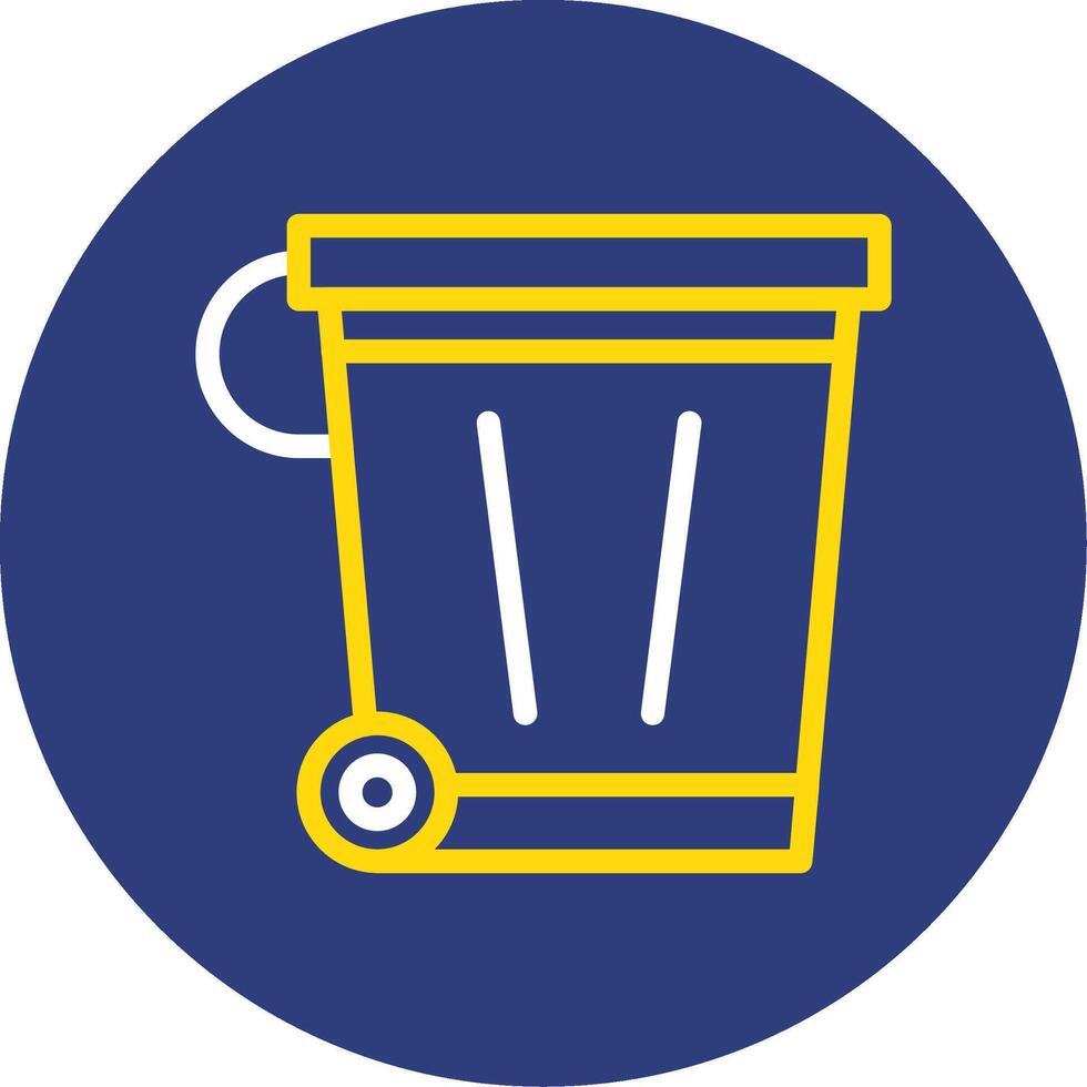 Recycling Bin Dual Line Circle Icon vector