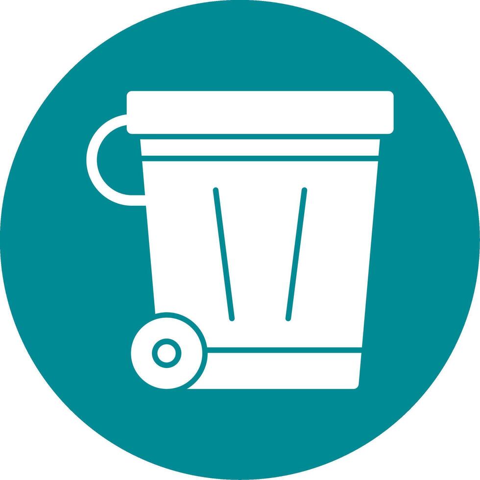 Recycling Bin Glyph Circle Icon vector
