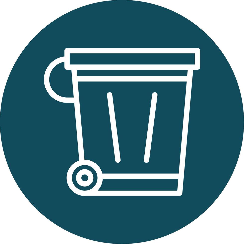 Recycling Bin Outline Circle Icon vector