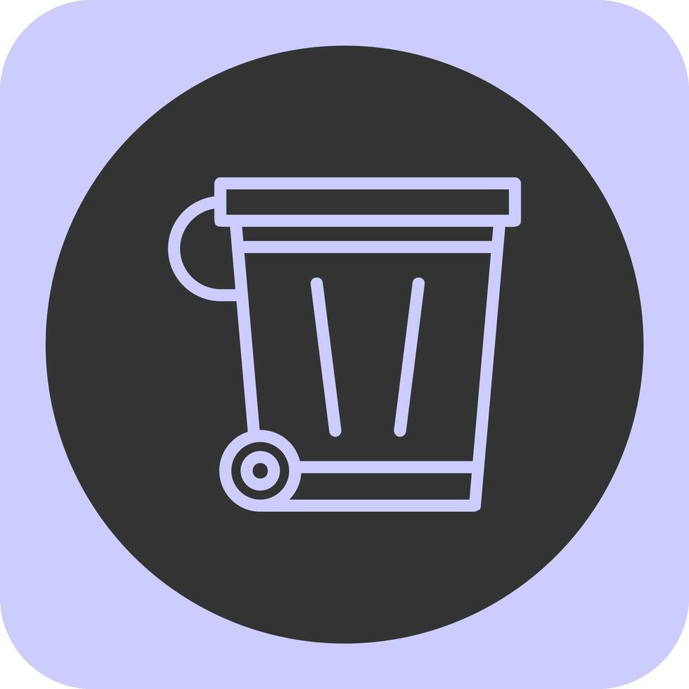 Recycling Bin Linear Round Icon vector