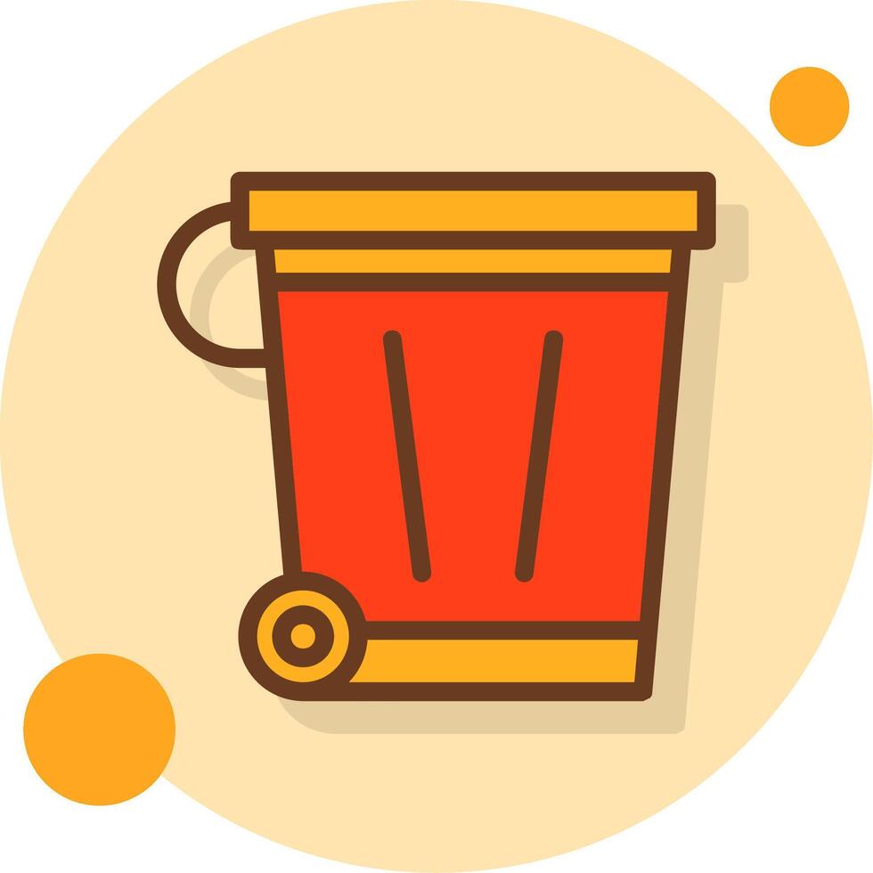 Recycling Bin Filled Shadow Circle Icon vector