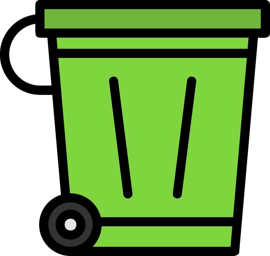 Recycling Bin Line Filled Icon vector