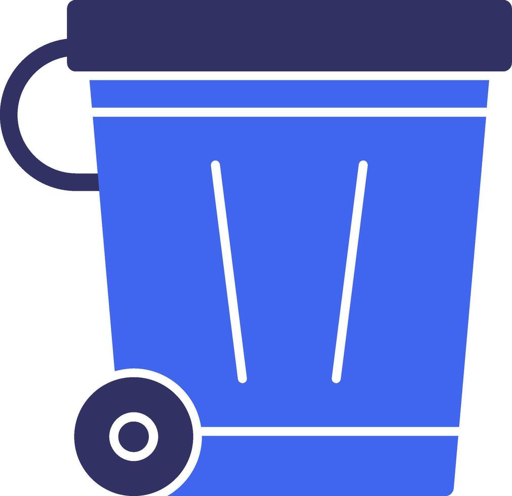 Recycling Bin Solid Two Color Icon vector