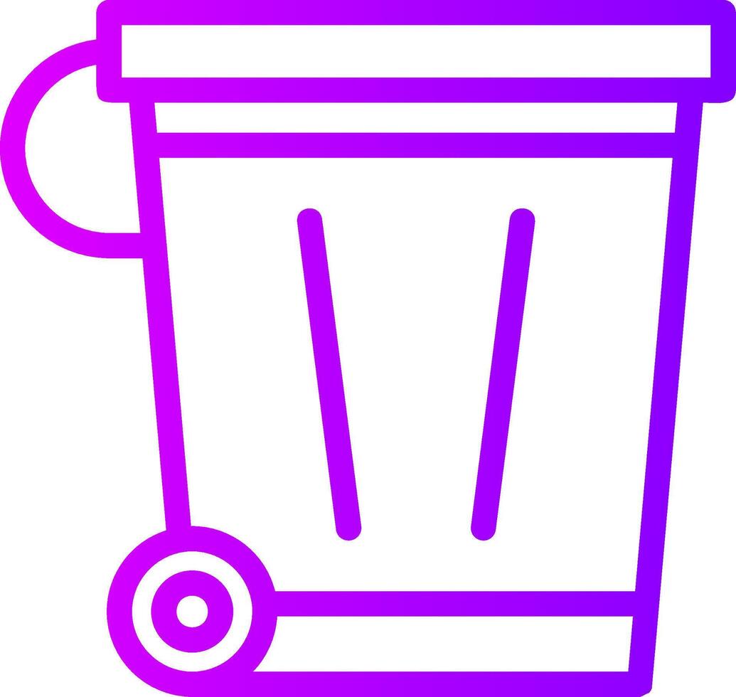 reciclaje compartimiento lineal degradado icono vector