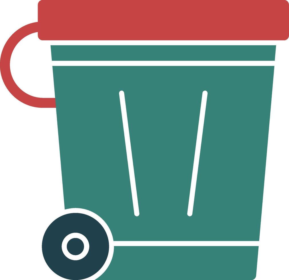 Recycling Bin Glyph Two Color Icon vector