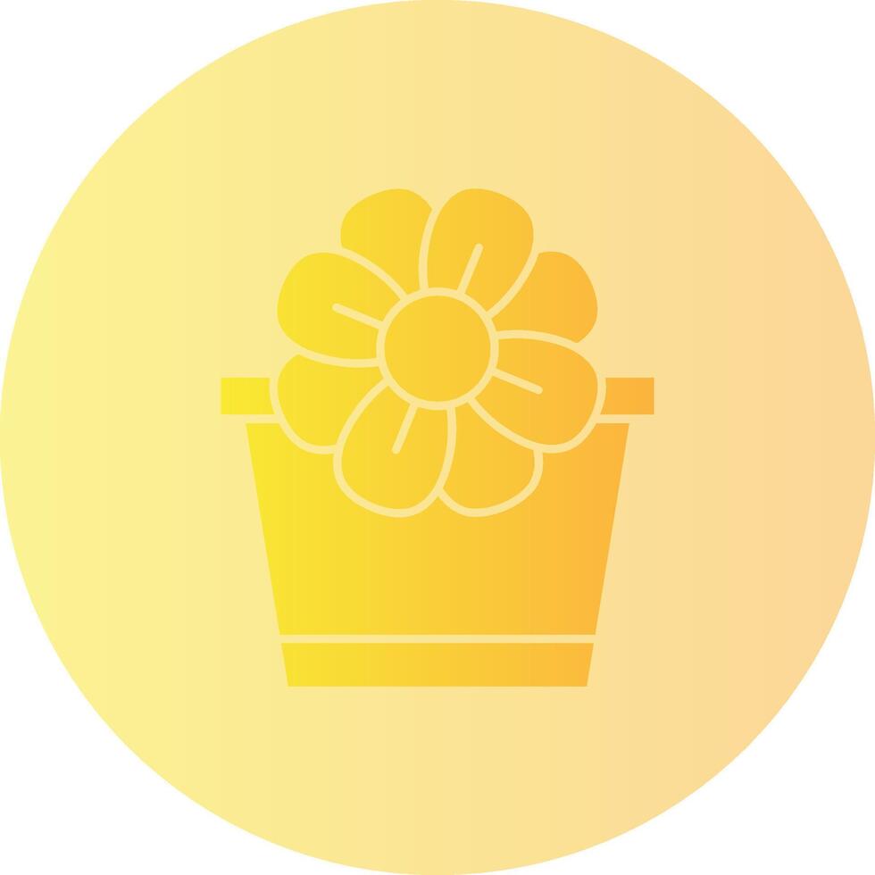 Flower Pot Gradient Circle Icon vector