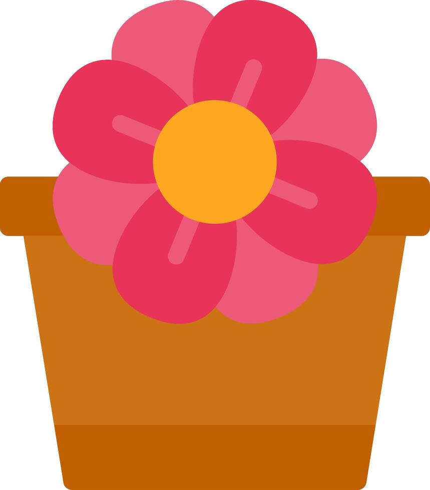 Flower Pot Flat Icon vector