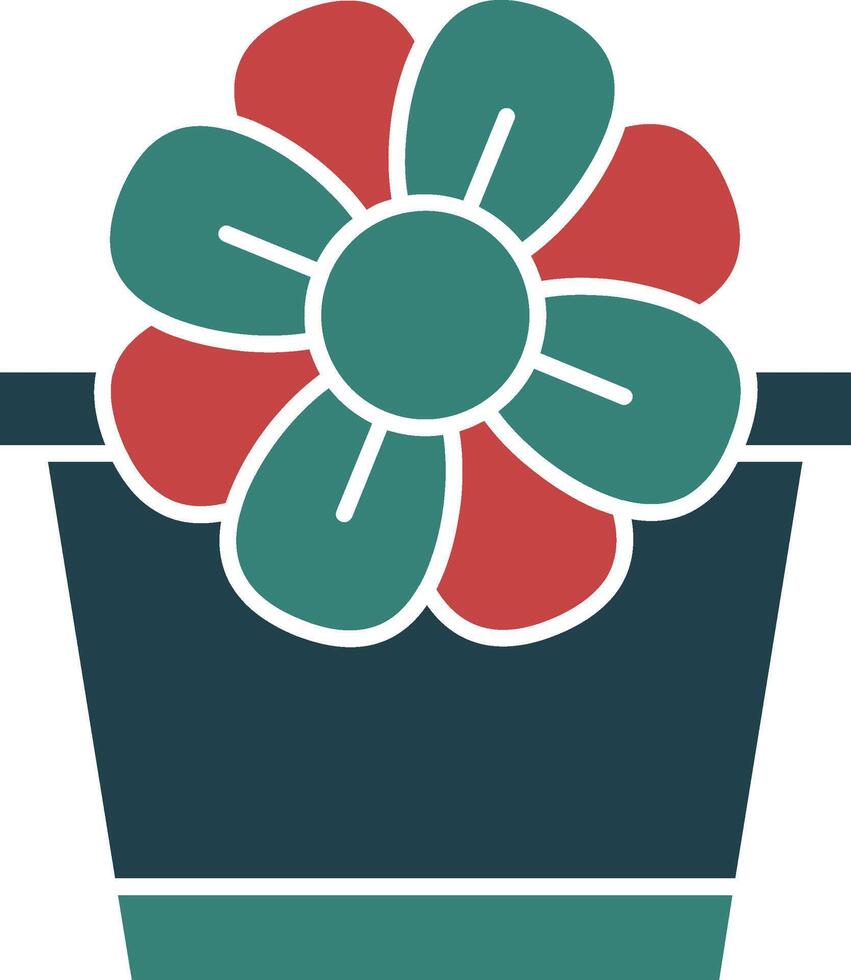 Flower Pot Glyph Two Color Icon vector