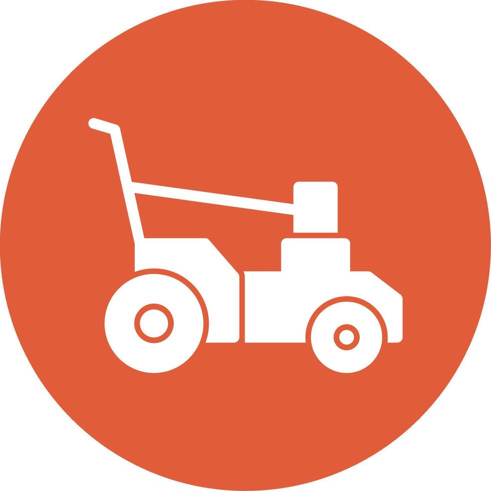 Lawn Mower Glyph Circle Icon vector