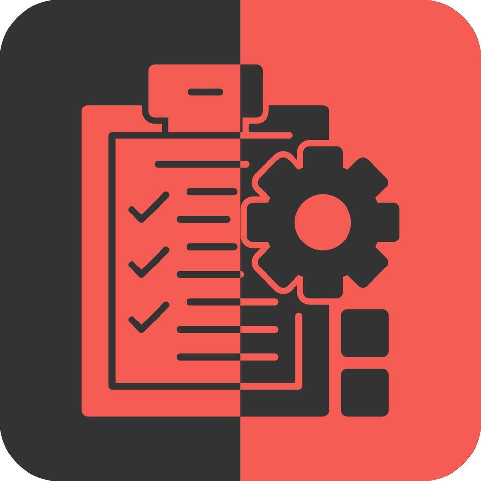 Checklist indicating preparation Red Inverse Icon vector