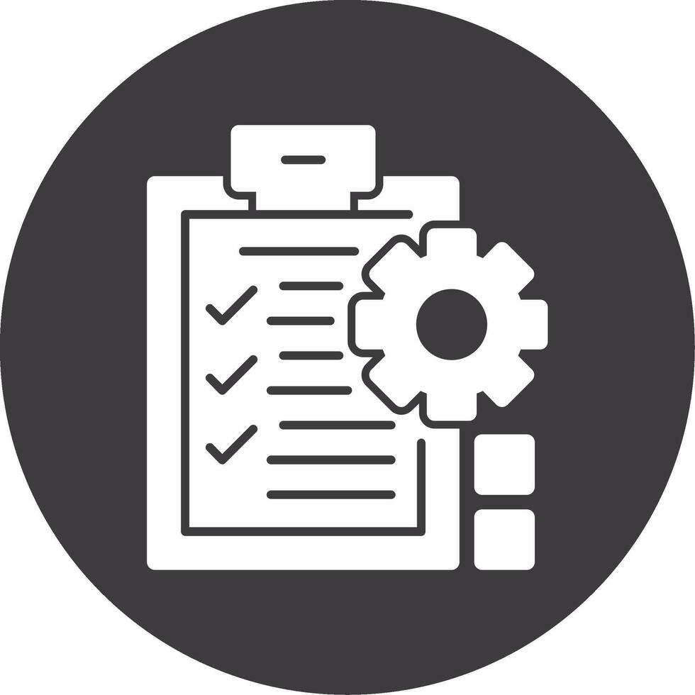Checklist indicating preparation Glyph Circle Icon vector
