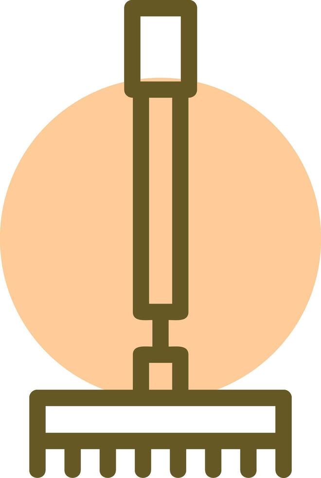 Rake Linear Circle Icon vector