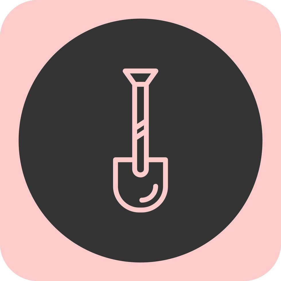 Shovel Linear Round Icon vector