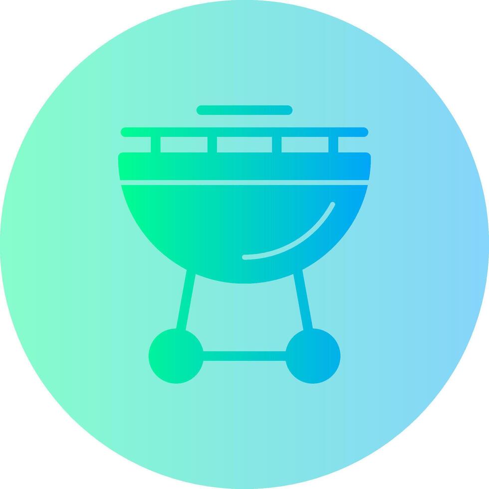 Outdoor Grill Gradient Circle Icon vector